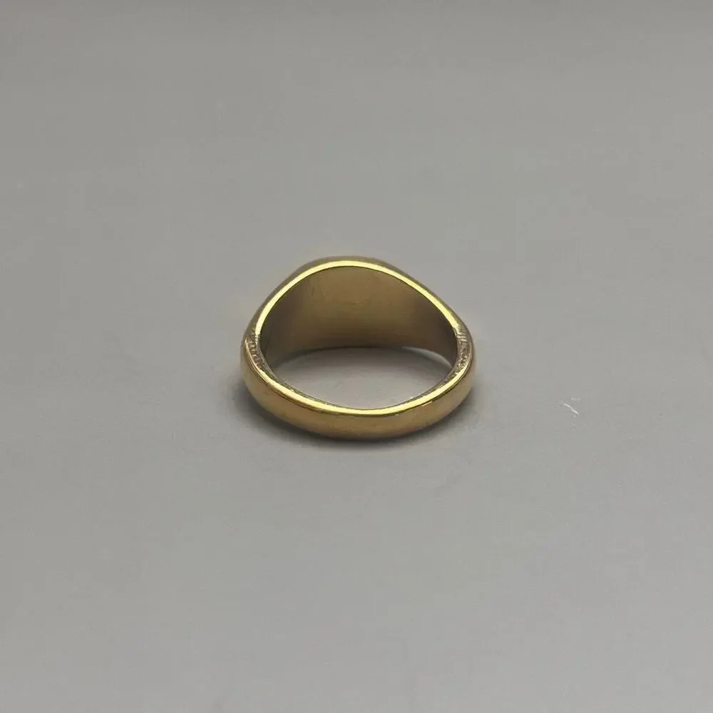 Y2K Vintage Gold Happy Sun Ring – Size 7.5, Unisex, Brand New